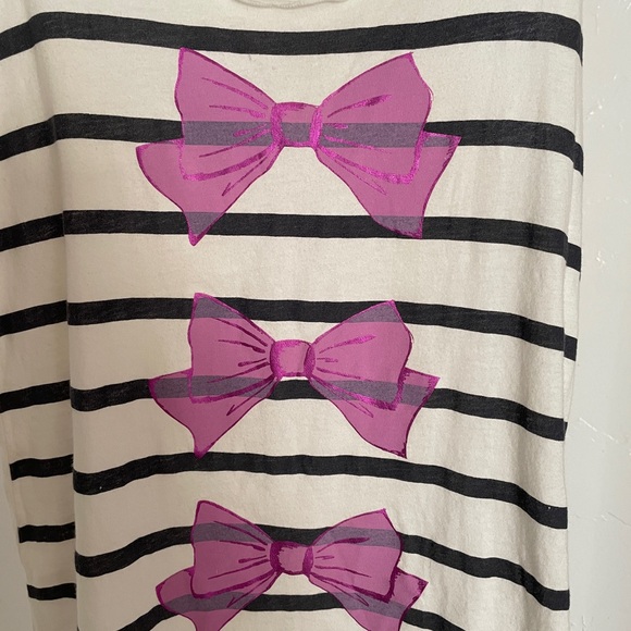 VINTAGE Y2K Forever 21 Girls TROMPE L’OEIL Bows and Stripes Print TANK TOP Large - Picture 6 of 8